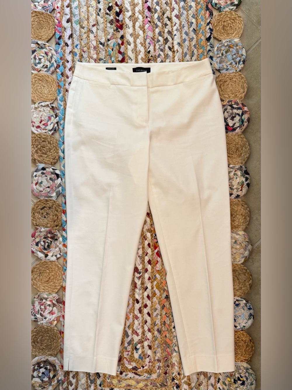 Talbots Cream Straight-Leg Dress Trousers